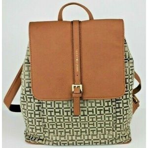 TH Brown Backpack Jacquard TH Logo Bag NWOT